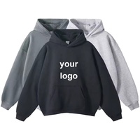 Sweats à capuche pour hommes haute qualité logo personnalisé sweat à capuche en molleton de coton épais uni vierge surdimensionné grande taille sweats à capuche courts pour hommes