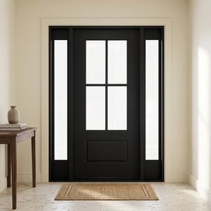 Juego de Puertas de <span class=keywords><strong>Entrada</strong></span> Modernas de 3 Hojas, Estilo Abatible, con Marco y Dos Paneles Laterales - Product Image 1