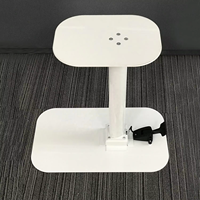 Table basse compacte moderne à pied unique, réglable en hauteur par vérin pneumatique, en métal noir, gain de place pour petites pièces