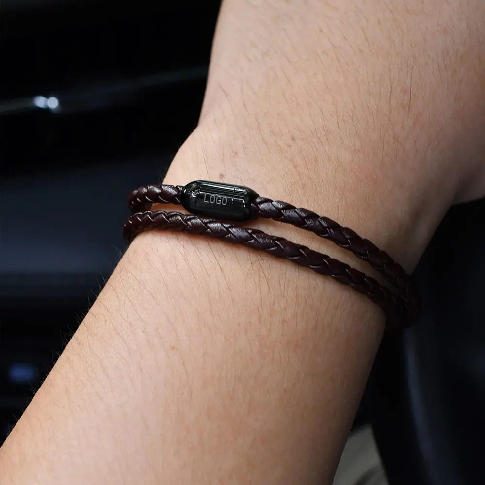 F560 dipersonalisasi pulseras baja nirkarat kulit tali gelang lebih dari ornamen kulit gelang wanita untuk pria uniseks