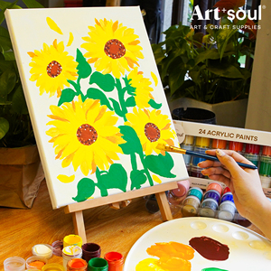 Set di <span class=keywords><strong>Colori</strong></span> Acrilici Art+soul - 24 <span class=keywords><strong>Colori</strong></span> Vibranti, Barattoli da 0,5oz/15ml, Non Tossici - Product Image 4