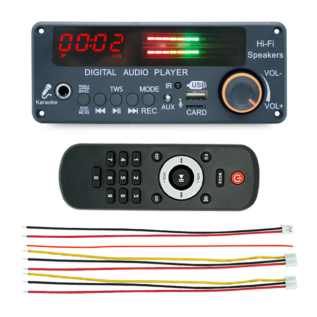 12V Audio Board Bass Treble Change MP3 Player Decoder Module Calling Recording With Microphone Function