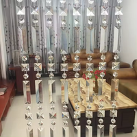 Rideau de perles triangulaires en cristal de 1 mètre pour plafond, idéal pour la décoration de la maison et de mariages, finition polie