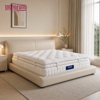 Matelas artisanal LOONGFUNG avec tissu en lin naturel respirant, crin de cheval et laine authentiques, design double Euro Top