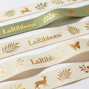 Elegant Botanical Fern Leaf Wild Animal Grosgrain <b>Ribbon</b> Gold Print Decor <b>Ribbon</b> for Forest Theme Wedding Bouquet Gift Box Craft - Product Image 5