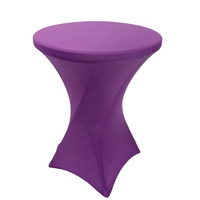 Nappe ronde en Spandex violet haut couverture de Table à Cocktail en plastique pour les événements de Banquet de fête de mariage hôtel Restaurant