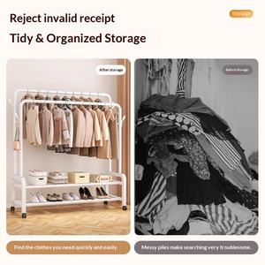 Tendedero <span class=keywords><strong>de</strong></span> Ropa Moderno <span class=keywords><strong>de</strong></span> <span class=keywords><strong>Hierro</strong></span> para Montar en el Suelo, para Dormitorio, Balcón, Baño, Residencia Universitaria - Product Image 4