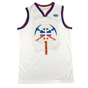 Broderie rétro personnalisée en gros <span class=keywords><strong>Denver</strong></span> <span class=keywords><strong>Nuggets</strong></span> # 55 # 27 # <span class=keywords><strong>Maillot</strong></span> de basketball sans manches en poly mesh pour homme, modèle 2026, pour le jeu transfrontalier - Product Image 5