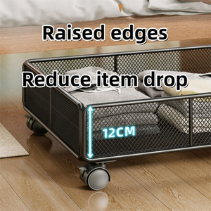 Household Rolling Under Bed <b>Storage</b> Cart Basket Organizer with Wheels for <b>Clothes</b> Bedding Toy - Product Image 4