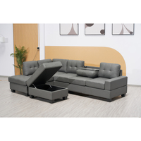 Canapé modulaire rembourré en cuir PU, élégant et luxueux, avec ottoman, pour salon, hôtel et villa