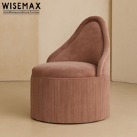 WISEMAX FURNITURE Chaise d'appoint moderne et élégante pour salon et chambre, en velours rembourré avec pompons, pour hôtel et villa