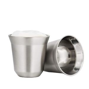 Tazza Espresso resistente al calore da 80ml in <span class=keywords><strong>acciaio</strong></span> inossidabile Eco Friendly tazza di caffè personalizzato in <span class=keywords><strong>acciaio</strong></span> inossidabile tazzine per caffè Espresso piattino - Product Image 4