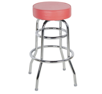 Tabouret de bar pivotant à 360 degrés moderne, base chromée, revêtement en cuir PVC rond, rembourrage en éponge, hauteur de comptoir, chaise de bar en métal pour hôtel