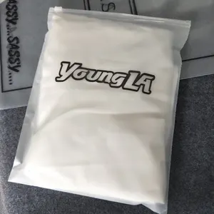 Saco de plástico recarregável com logotipo impresso personalizado camiseta zíper embalagem