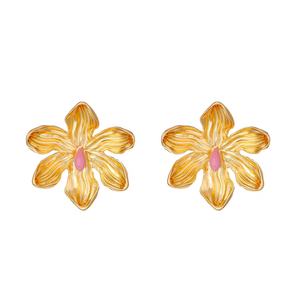 2024 Vintage colorato fiore orecchini a forma di grande petalo per donna estate spiaggia festa regali gioielli da ballo - Product Image 5