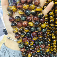 Perles rondes lisses en pierre naturelle de 14 mm, grande taille, pour la fabrication de bijoux, bracelets, colliers, DIY