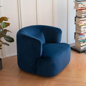 Fauteuil simple de luxe au design scandinave moderne, tissu écologique, pieds en bois, pour chambre, salle à manger, bureau, salon, usage domestique - Product Image 3