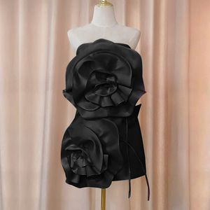 Vestido de Fiesta Corto y Sexy con Decoración de Flores Grandes en 3D para Mujer, Vestidos de Noche a la Moda - Product Image 5