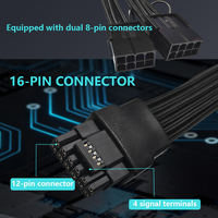 Harga Pabrik Grosir Kabel Ekstensi KBQCONN 12VHPWR 12+4PIN Male to Female Berlapis untuk Catu Daya GPU
