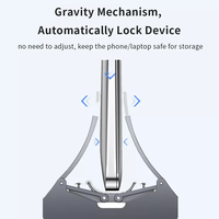 Support vertical 2-en-1 pour ordinateur portable avec verrouillage par gravité, support pliable pour tablette, support PC réglable, organisateur de bureau