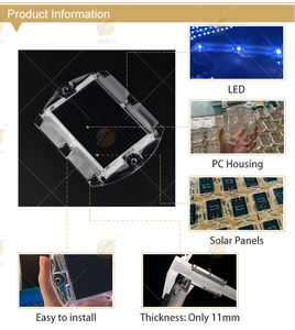 Marcadores <span class=keywords><strong>de</strong></span> Camino Impermeables <span class=keywords><strong>de</strong></span> Plástico NOKIN, Luces LED Rojas, Ojos <span class=keywords><strong>de</strong></span> <span class=keywords><strong>Gato</strong></span>, <span class=keywords><strong>Vial</strong></span>, Precio para Exteriores, Carretera, Azul, Ultrafinos, Solares - Product Image 3