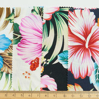 Tissu en popeline de coton à imprimé floral tropical hawaïen personnalisé pour chemises et vêtements