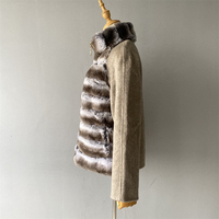 Manteau en laine double face à col montant pour femme Jxwatcher, manteau en fourrure de lapin Rex véritable de luxe, nouveau manteau en fourrure douce et tendance sur mesure
