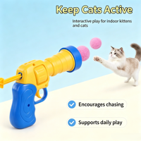 Lanceur de balles interactif pour chat, jouet en peluche lanceur de balles, jouet de rapport pour animaux de compagnie, anti-ennui, exercice intérieur pour chats et chatons
