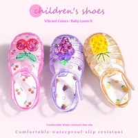 Zomer Nieuwe Unisex Kinder Prinsessen Zeemeermin Kristal Fruit Zachte Zool Sluiting Romeinse Sandalen 3-8 Jaar Groothandel Schoenen