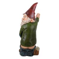Statue Nain Coquin Barbe Blanche Artisanat en Resine Peinte a la Main Figurine Jardin Decoration Exterieure Cadeau Ornement Fait