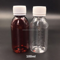 60ml/2oz Offre Spéciale pharmaceutique oral liquide médicament pilule bouteille pet ambre clair vide sirop contre la toux bouteille avec bouchon