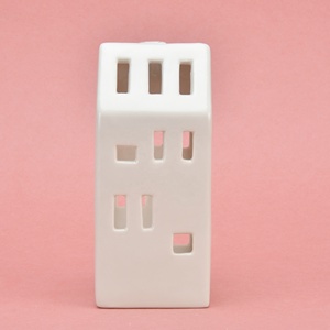 White Ceramic Tea Light <strong>Houses</strong> Provincial Home Living Decorative Accessories <strong>Village</strong> Ceramic Tealight Candle Holders - Product Image 5