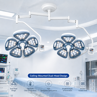 Lampe chirurgicale LED suspendue au plafond à faible consommation (3,2 mW) avec tête à 5 lobes en forme de pétale, Ra 85, CRI élevé, sans ombre, pour la chirurgie ORL et dentaire