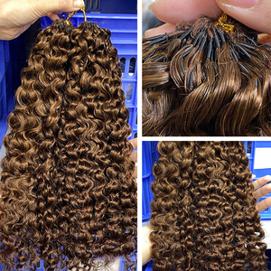 FYD Wholesale # 4/ # Extensions de cheveux humains bouclés vierges birmans 30/1B, longues, avec base en soie, sans colle - Product Image 2