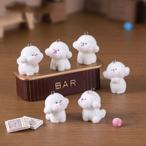 Charmes d'animaux en résine floqué<span class=keywords><strong>e</strong></span> miniatures mignons pour la fabrication de porte-clés, porte-clés en peluche, chien, lapin, pendentifs, figurines, miniatures, accessoires - Product Image 3