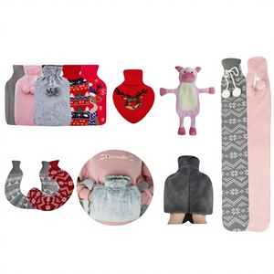 Bouteille d'eau chaude longue en caoutchouc, anti-explosion, en peluche, remplie d'eau, style moderne et minimaliste, vente en gros transfrontalière, Chine - Product Image 1