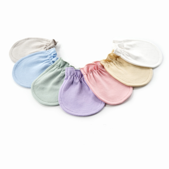 Детские перчатки Хлопковые варежки простой цвет милый стиль для новорожденных эластичные