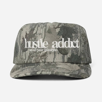 Casquette de baseball vintage en coton de haute qualité, non structurée, à 5 panneaux, motif camouflage arboral personnalisé, brodée, pour l'extérieur