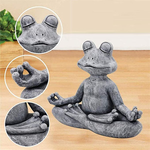 Vente directe d'usine <span class=keywords><strong>pas</strong></span> <span class=keywords><strong>cher</strong></span> en gros résine personnalisée artisanat Yoga grenouille <span class=keywords><strong>jardin</strong></span> Figurine décoration Articles d'ameublement extérieur - Product Image 4