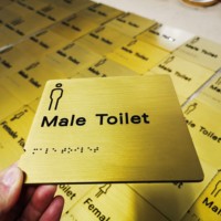 Plaque de porte en métal sur mesure YIJIAO, logo mural, publicité de rue, panneaux conformes ADA, panneaux de toilettes en braille