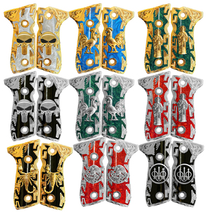 Guancette Personalizzate Incise in Oro Finitura Diamante e Perla per Beretta 92 92fs 96 <span class=keywords><strong>M9</strong></span> Full Size - Product Image 4