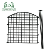 Valla de jardín a prueba de polvo, barrera de bordes de paisaje decorativo, cerca plegable de alambre para cama de flores, 5 paneles, color negro