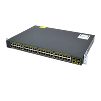 Switch Empresarial Inteligente Catalyst WS-2960+48PST-S con 48 Puertos PoE de 10/100 Mbps, 2 Puertos de Enlace Ascendente de 10/100/1000 Mbps y 2 Puertos de Fibra SFP