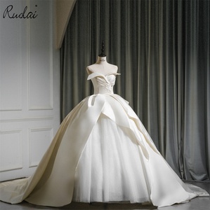 Ruolai ZD05080 robe de bal en <span class=keywords><strong>Satin</strong></span> Royal, robes de mariage sans manches avec cœur - Product Image 1