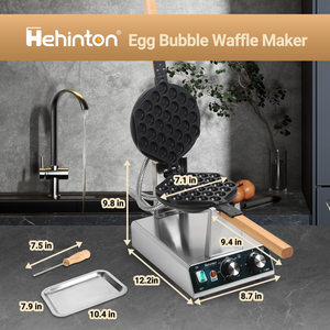 Machine à Gaufres Bulle Commerciale QQ en Acier Inoxydable 1400W – Machine à Gaufres aux Œufs Style Hong Kong - Product Image 3