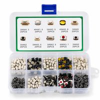 Kit de 250 Interruptores Táctiles de Botón, 10 Tipos Surtidos, Microinterruptores Momentáneos SMD con Caja para Reparación Electrónica de Llaves de Coche