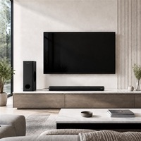 Barre de son 2.1 canaux avec caisson de basses sans fil pour home cinéma, personnalisation OEM/ODM, construction en MDF et plastique ABS, son stéréo
