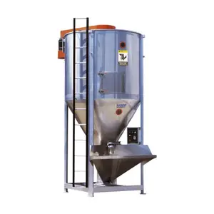 Grande machine de mélange à air chaud 1000KG, vis en plastique, mélangeur vertical de couleur, énorme agitateur de mélange en plastique avec fonction de chauffage