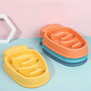 Dễ Thương Cà Rốt Hình Dạng Vật Nuôi Chậm Trung Chuyển Kích Thước Trung Bình Chế Độ Ăn Uống Pet <span class=keywords><strong>Dog</strong></span> Bát Nhựa Nhãn Hiệu Riêng Con Chó Ăn Bát - Product Image 4