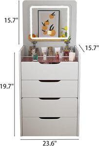 Bàn trang điểm <span class=keywords><strong>mini</strong></span> 2024 có gương, đa năng, kèm đèn, bàn trang điểm, bàn cạnh giường ngủ - Product Image 3